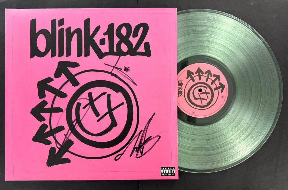 Blink-182 Signed Autograph One More Time... Album Vinyl Record LP w/ Beckett COA