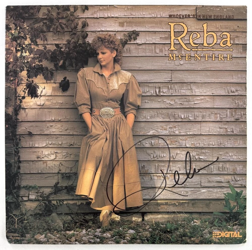 Reba McEntire Signed Autograph Album Vinyl Record Whoever's in New England COA