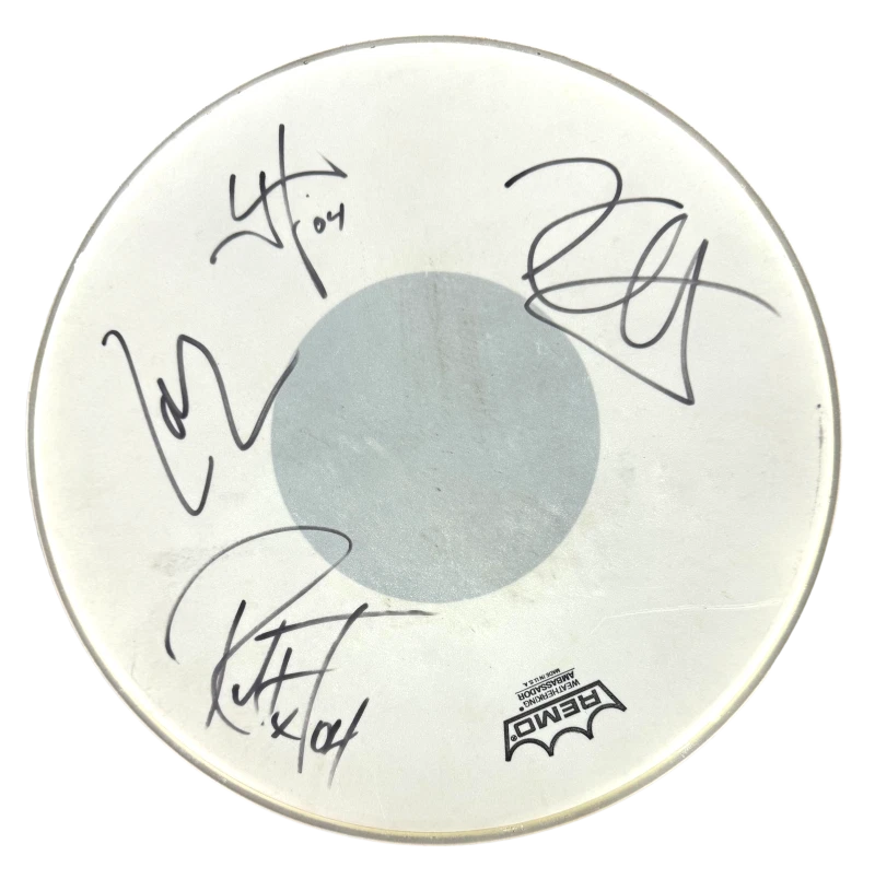 Metallica Full Band Signed Autograph Stage Used Drumhead  James Hetfield JSA COA