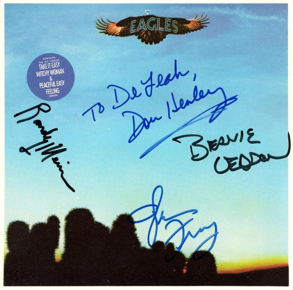 Don Henley Glenn Frey Meisner Leadon Signed Autograph Eagles Promo Photo JSA COA