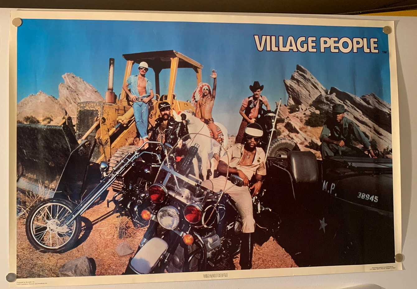 VILLAGE PEOPLE VINTAGE 1978 ORIGINAL 22.5″ X 33.5″ CASABLANCA RECORDS POSTER D2 COLLECTIBLE MEMORABILIA