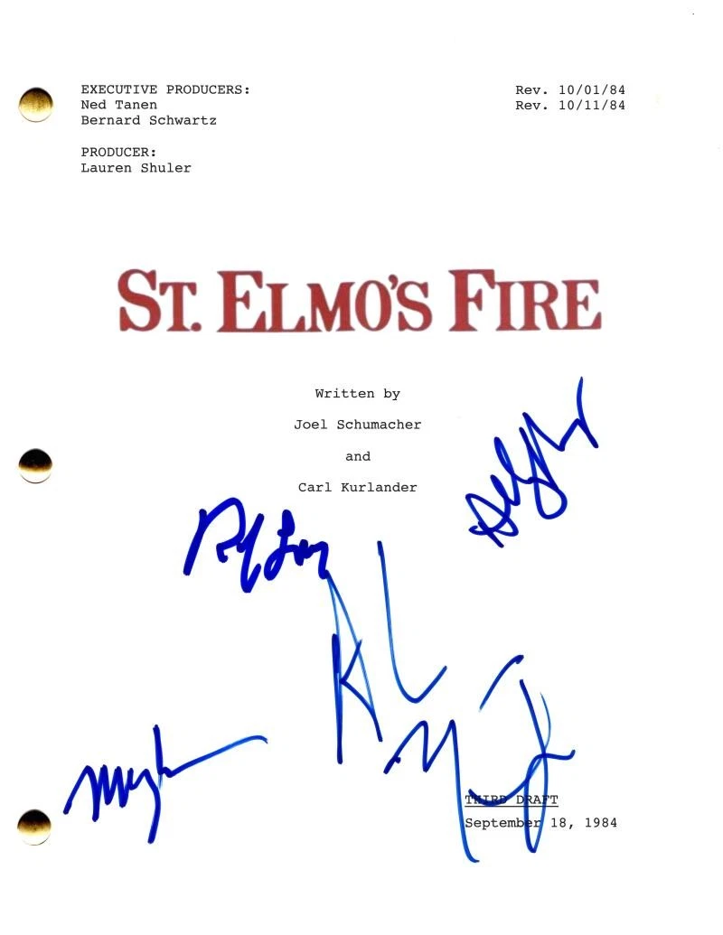 Rob Lowe Ally Sheedy Andrew McCarthy +1 Signed Autograph St Elmo's Fire ...
