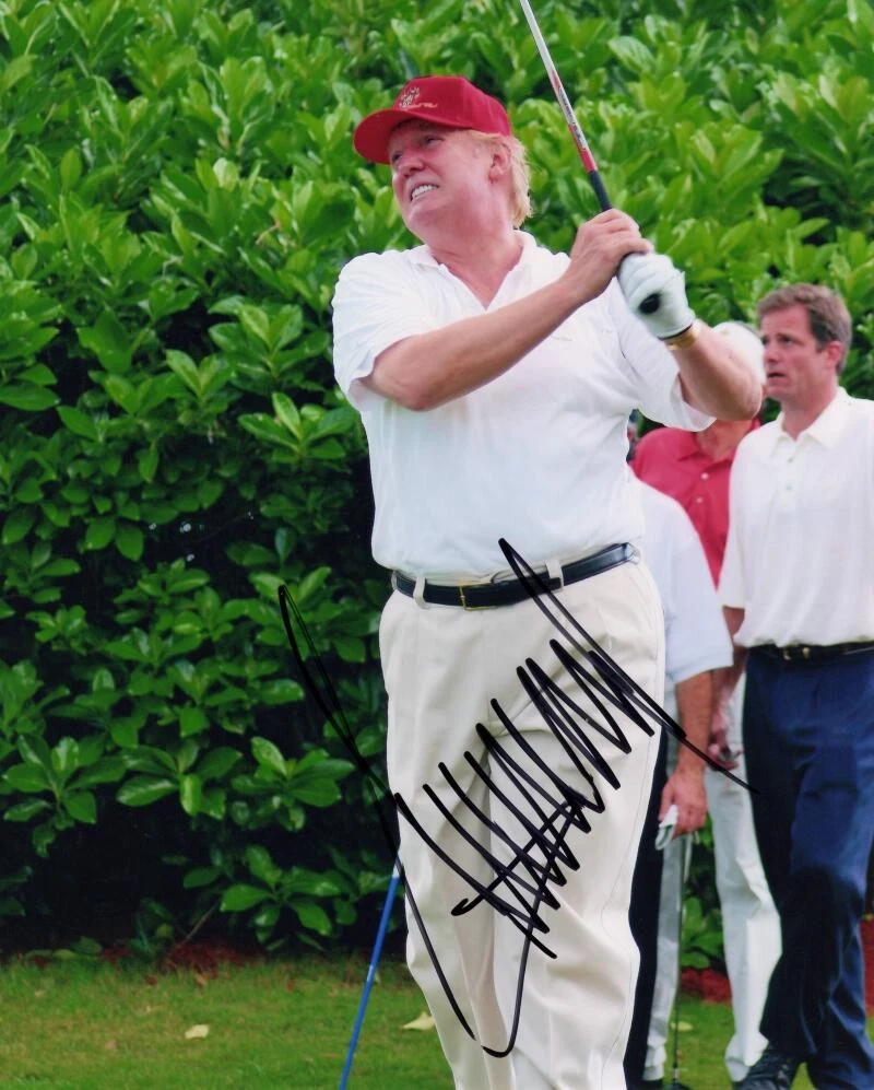 President Donald Trump Signed Autograph 8x10 Photo - Golf Club Champion JSA COA