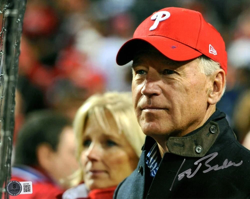 President Joe Biden Signed Autograph 8x10 Photo - Phillies Baseball Beckett COA