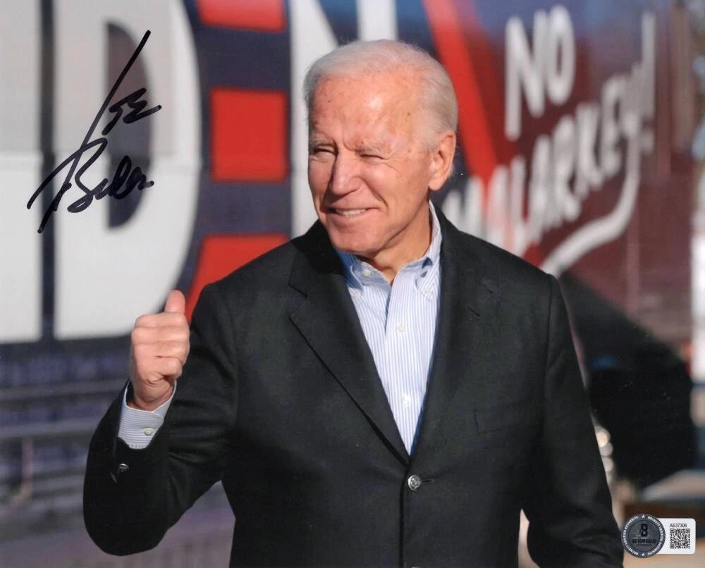 President Joe Biden Signed Autograph 8x10 Photo  2020 Campaign Trail Beckett COA