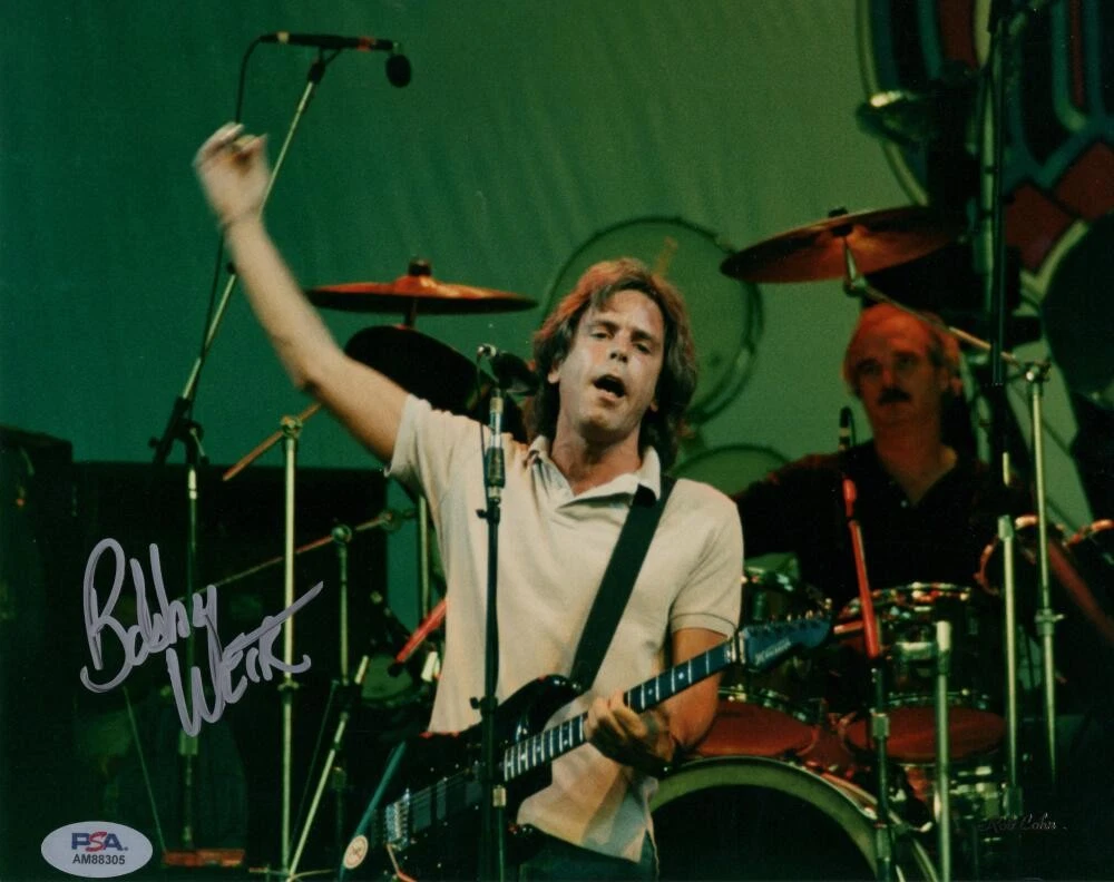 Bob Weir Grateful Dead Signed Autograph 8x10 Photo - Skull and Roses w/ PSA COA