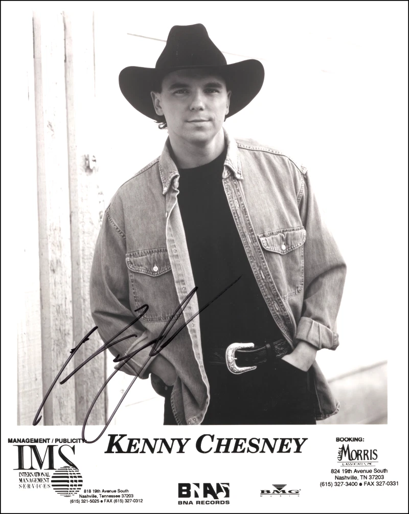 Kenny Chesney Signed Autograph 8x10 Vintage Promo Photo - Country Music PSA COA