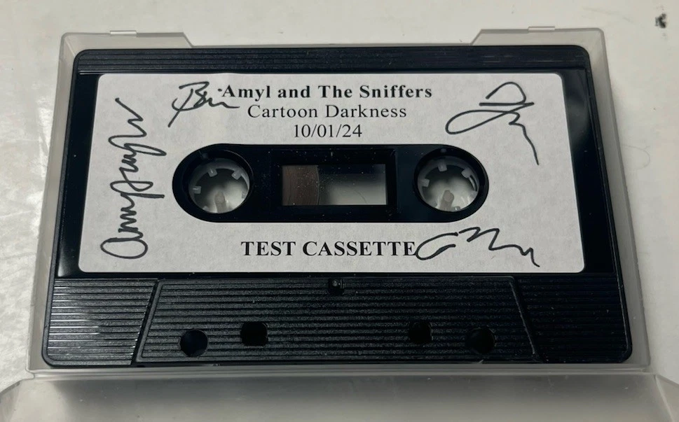 Amyl & The Sniffers Cartoon Darkness Signed Test Cassette BAS Guaranteed