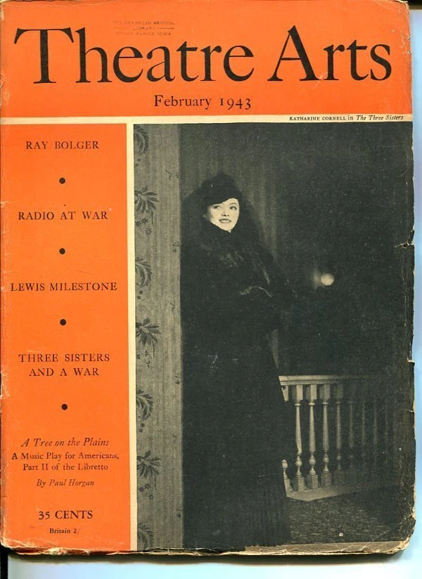 Katharine Cornell Ray Bolger Cyril Scott Feb 1943 Theatre Arts Monthly Magazine