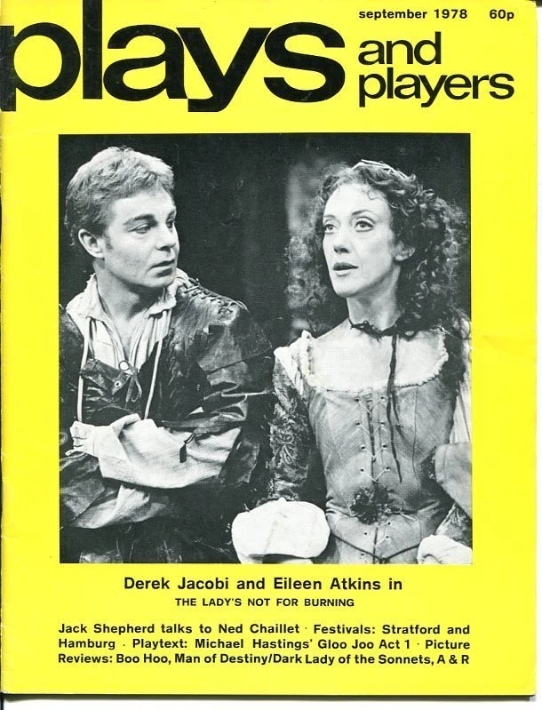 Derek Jacobi Eileen Atkins Michael Hastings Sep 1978  Plays And Players Magazine