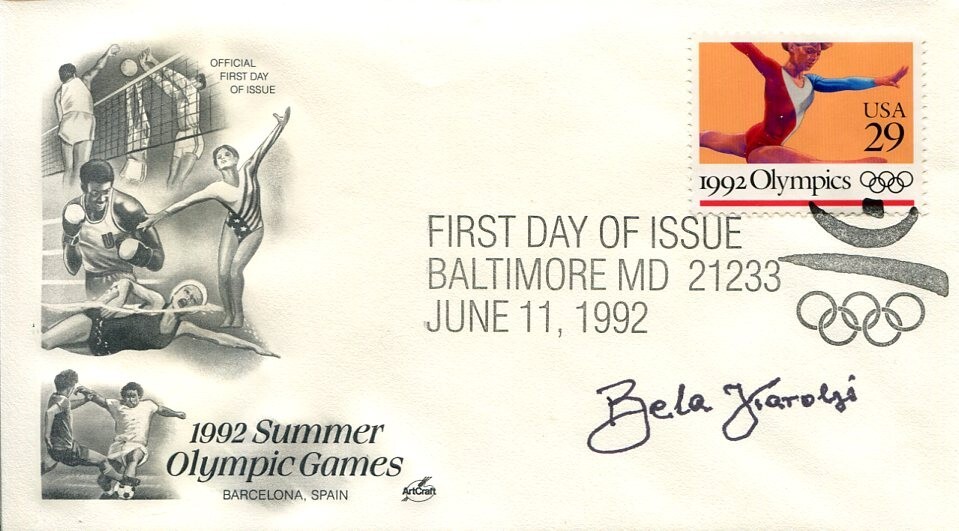 Bela Karolyi US Olympic Gymnastics Hall Of Famer HOF Coach Signed Autograph FDC