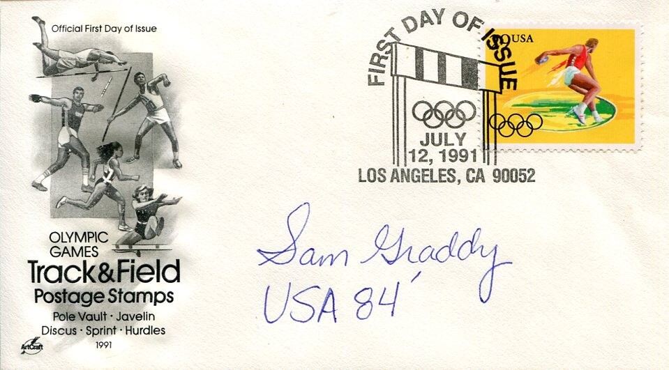 Sam Graddy Olympic Gold Silver Track LA Raiders Den Broncos Signed Autograph FDC