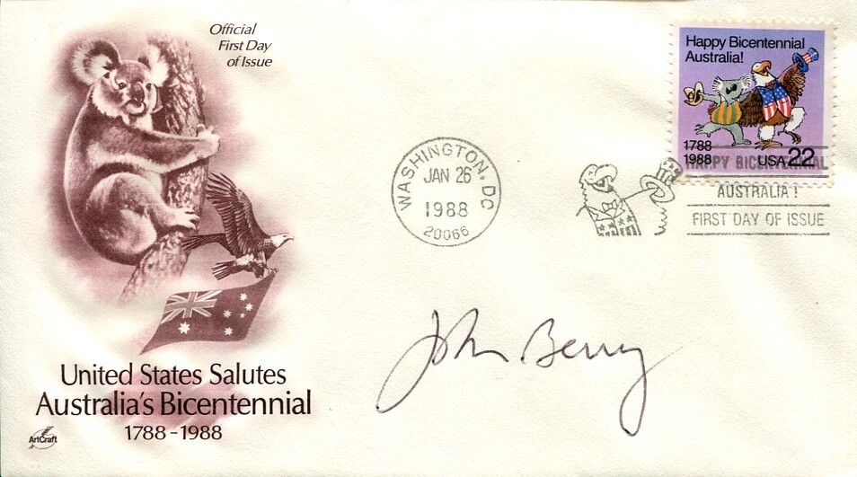 John Berry US Ambassador to Australia Barack Obama Administ Signed Autograph FDC