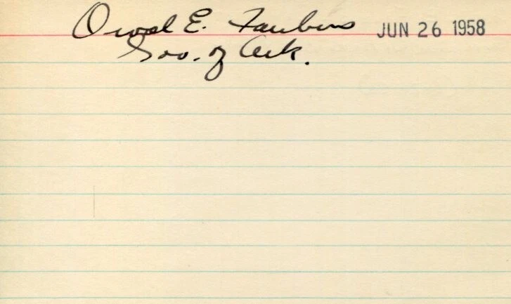 Orval Faubus Governor Arkansas Little Rock Crisis Civil Rights Signed Autograph