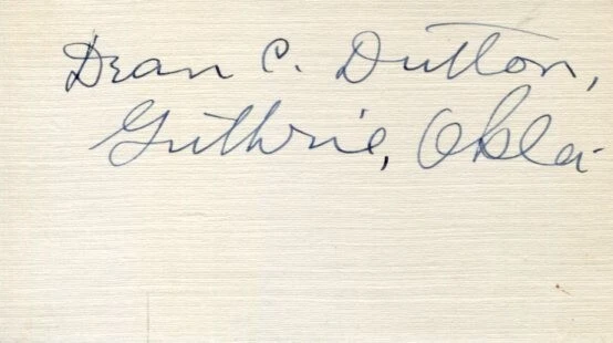 Dean C. Dutton Oklahoma History Author Quest and Conquests Signed Autograph
