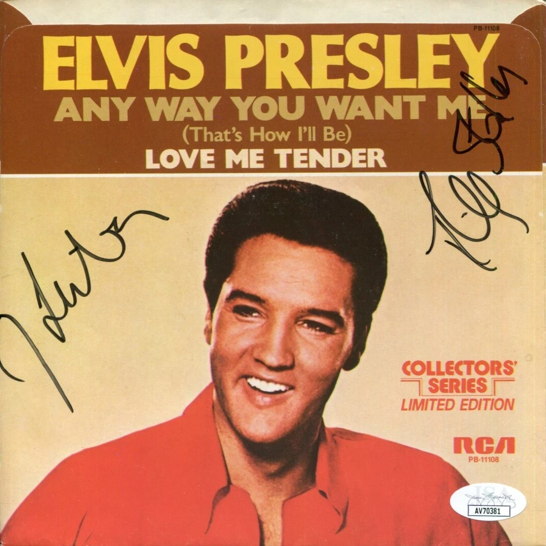 Jerry Leiber Mike Stoller Composer Signed Autograph Elvis Presley 45 Sleeve JSA