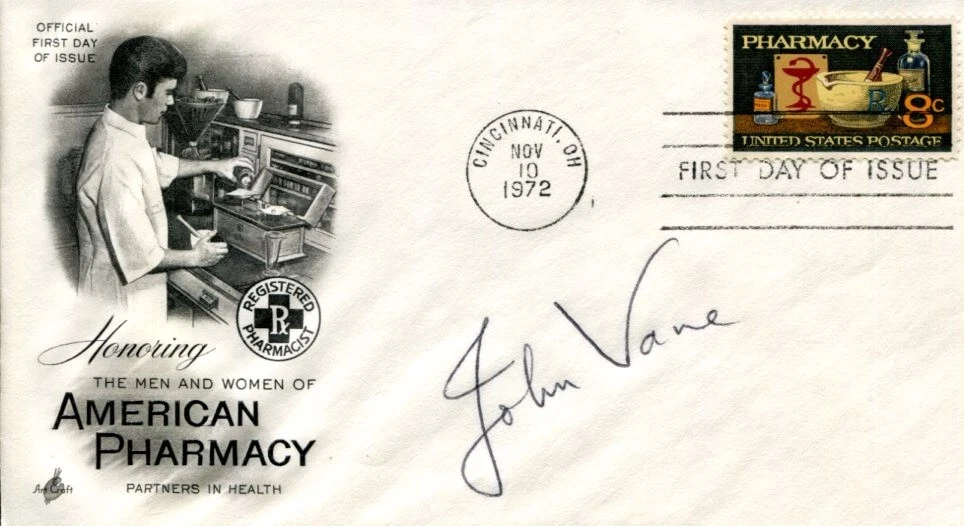 John Vane Nobel Prize Medicine ACE Inhibitors Prostaglandin Signed Autograph FDC