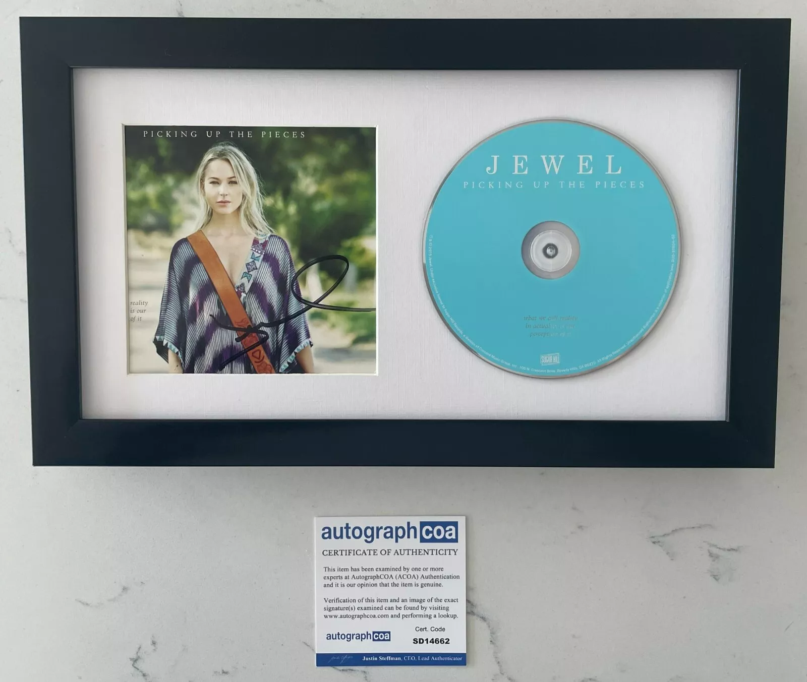 JEWEL SIGNED PICKING UP THE PIECES FRAMED & MATTED CD w/ AUTOGRAPH COA ACOA