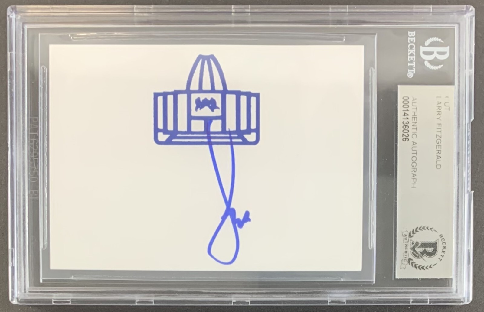 Larry Fitzgerald Arizona Cardinals Pittsburgh Signed Autograph Beckett BAS Slab