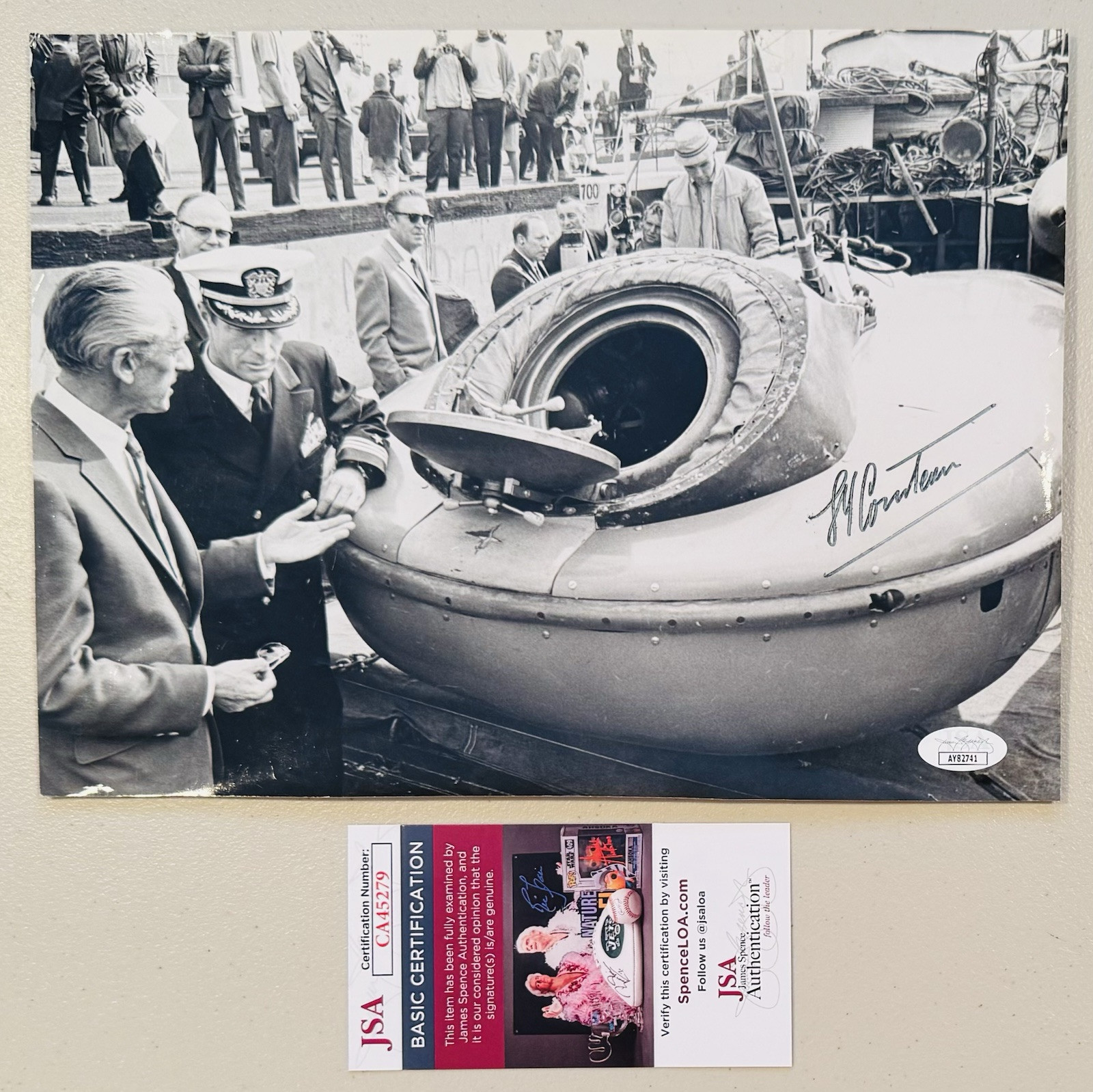 Jacques Cousteau Signed Autographed Vintage 8.5 x 11.5 Photo JSA Oceanographer