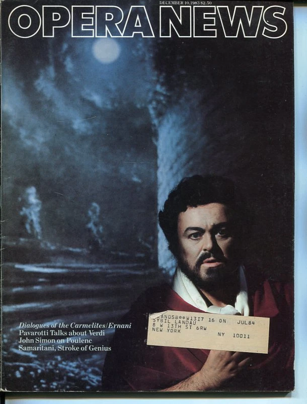 Luciano Pavarotti Nicola Ivanoff Victor Hugo Giuseppe Verdi Dec 1983 Opera News
