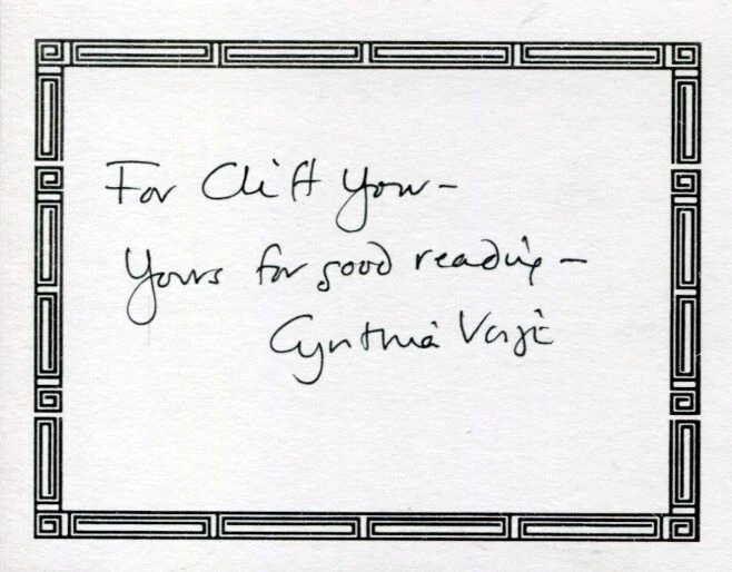 Cynthia Voigt Dicey's Song Newbery Medal Author Signed Autograph Bookplate