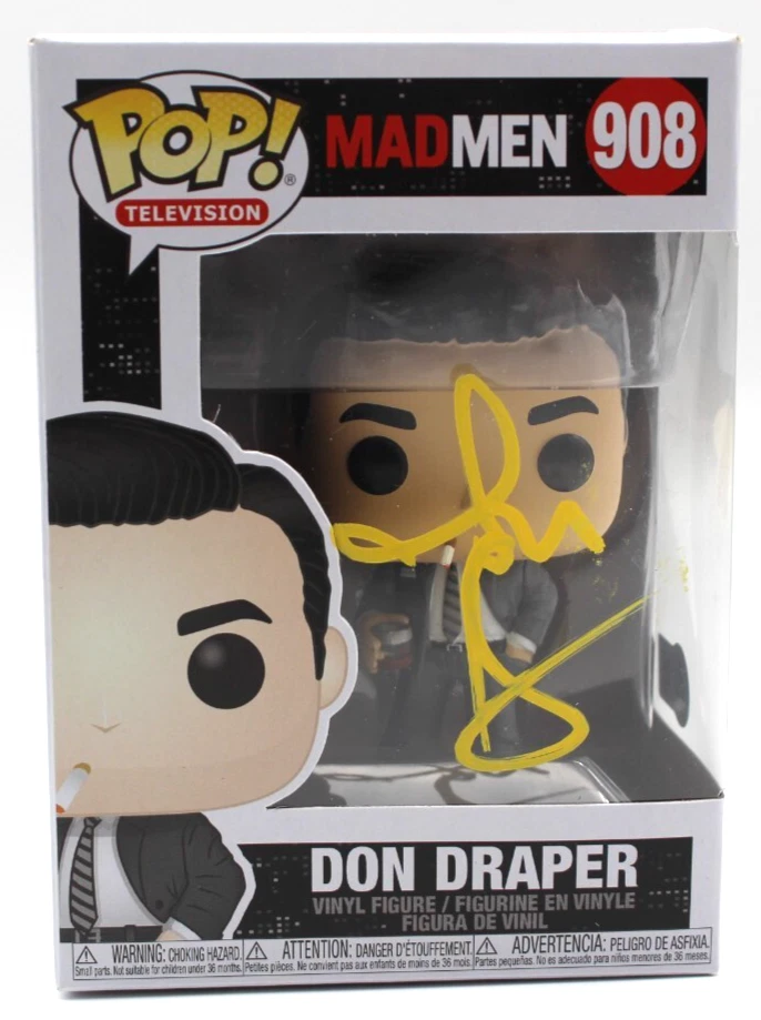 Jon Hamm Signed Don Draper Mad Men TV Show 908 Funko Pop w/Beckett COA BR25868