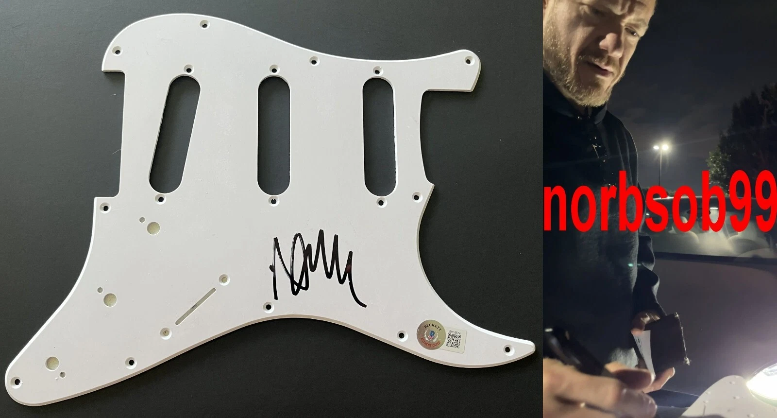 DAN REYNOLDS SIGNED IMAGINE DRAGONS GUITAR PICKGUARD w/VIDEO PROOF BECKETT COA