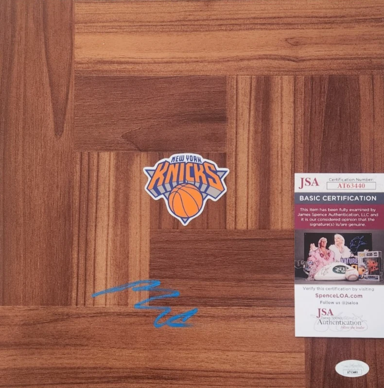 Mikal Bridges Signed Floorboard w/ JSA COA #AT63440 NY New York Knicks