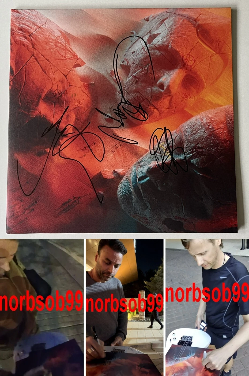 MUSE MATT BELLAMY +2 SIGNED AUTOGRAPH WILL OF THE PEOPLE VINYL ALBUM EXACT PROOF