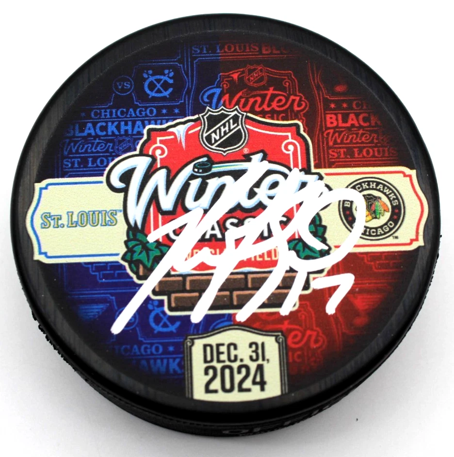 Nick Foligno Signed Chicago Blackhawks 2024 Winter Classic Hockey Puck w/COA