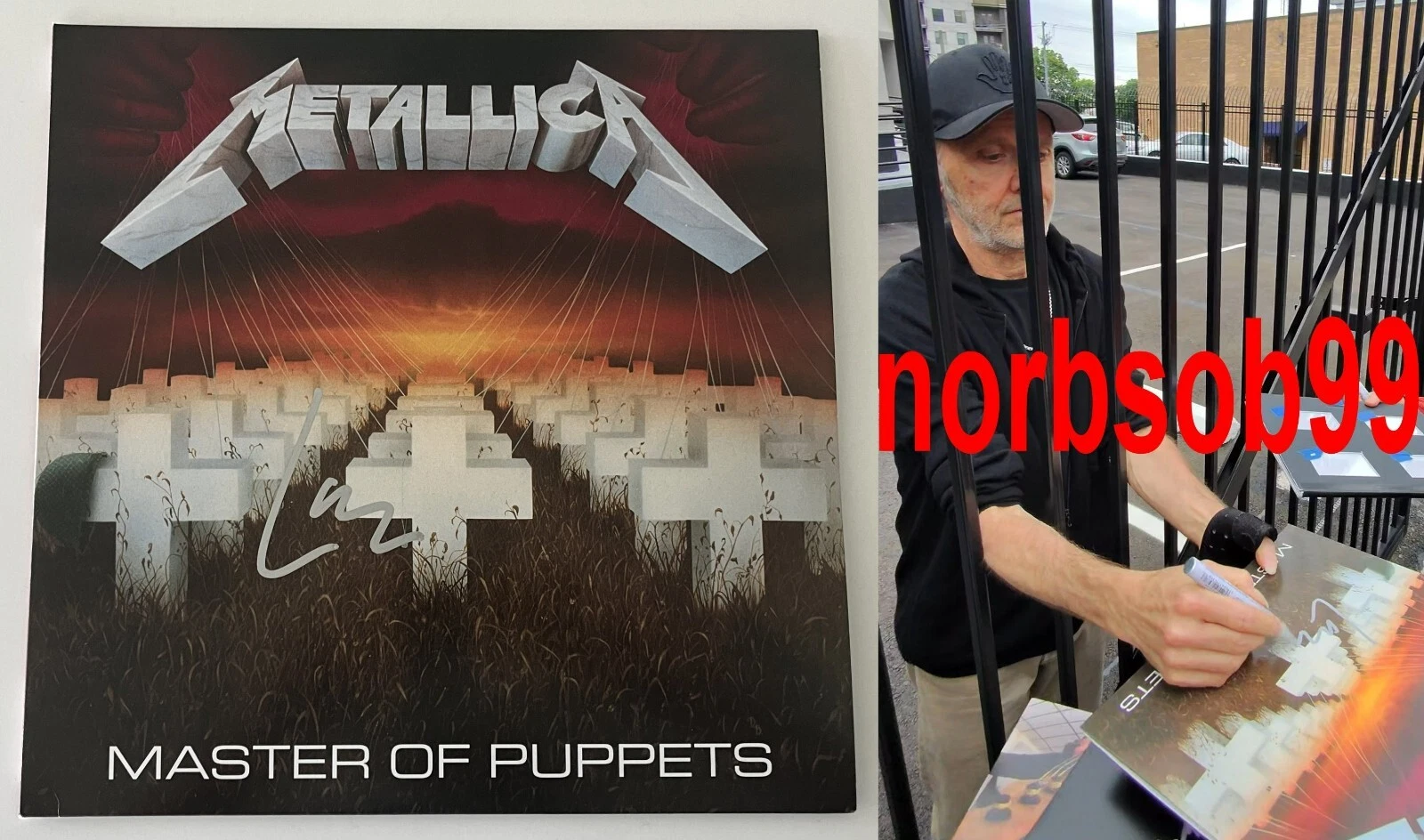 LARS ULRICH SIGNED METALLICA MASTER OF PUPPETS VINYL w/EXACT PROOF & BECKETT COA
