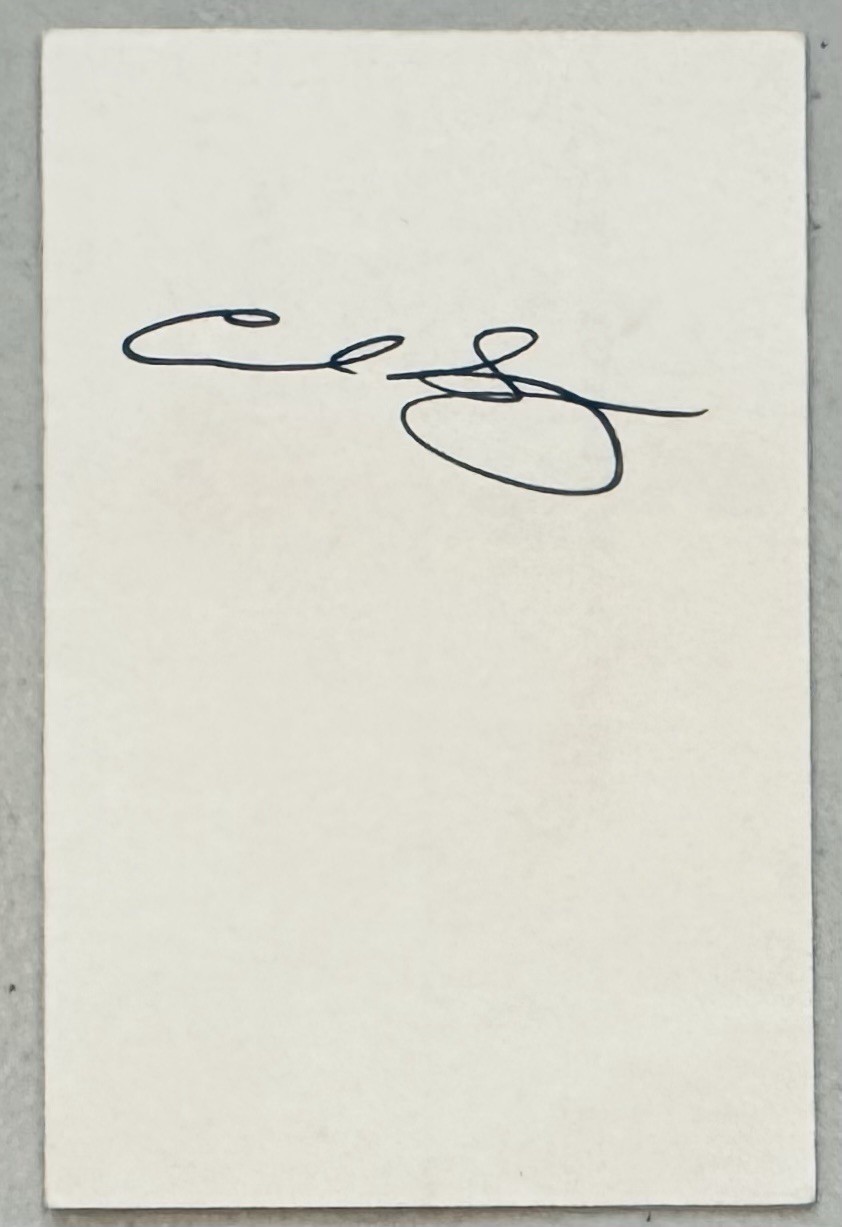 Carl Sagan Autographed Signed 3x4 Card Beckett BAS Cert Astronomer Cosmos