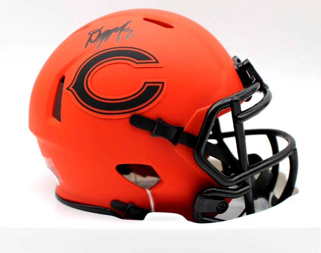 D.J. Moore DJ Signed Chicago Bears Rave Mini Football Helmet w/JSA COA CG05053