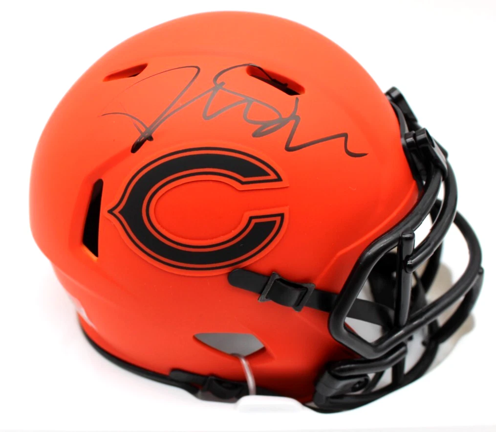 Drew Dalman Signed Chicago Bears Rave Mini Football Helmet w/JSA COA CG05043