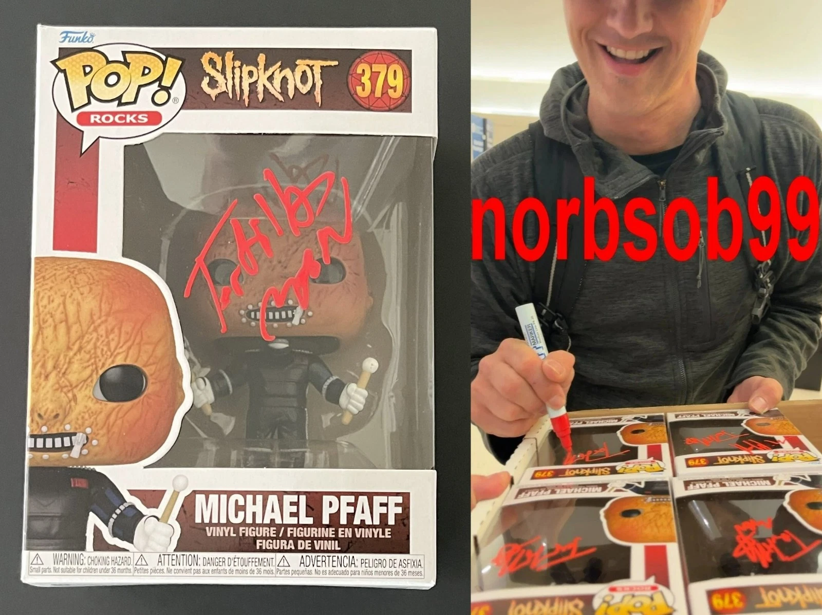MICHAEL PFAFF SIGNED SLIPKNOT TORTILLA MAN POP FUNKO w/EXACT PROOF & BECKETT COA
