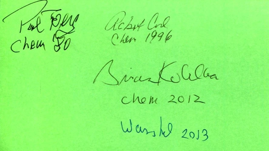 Paul Berg Robert Curl Arieh Warshel Brian Kobilka Nobel Prize Signed Autograph