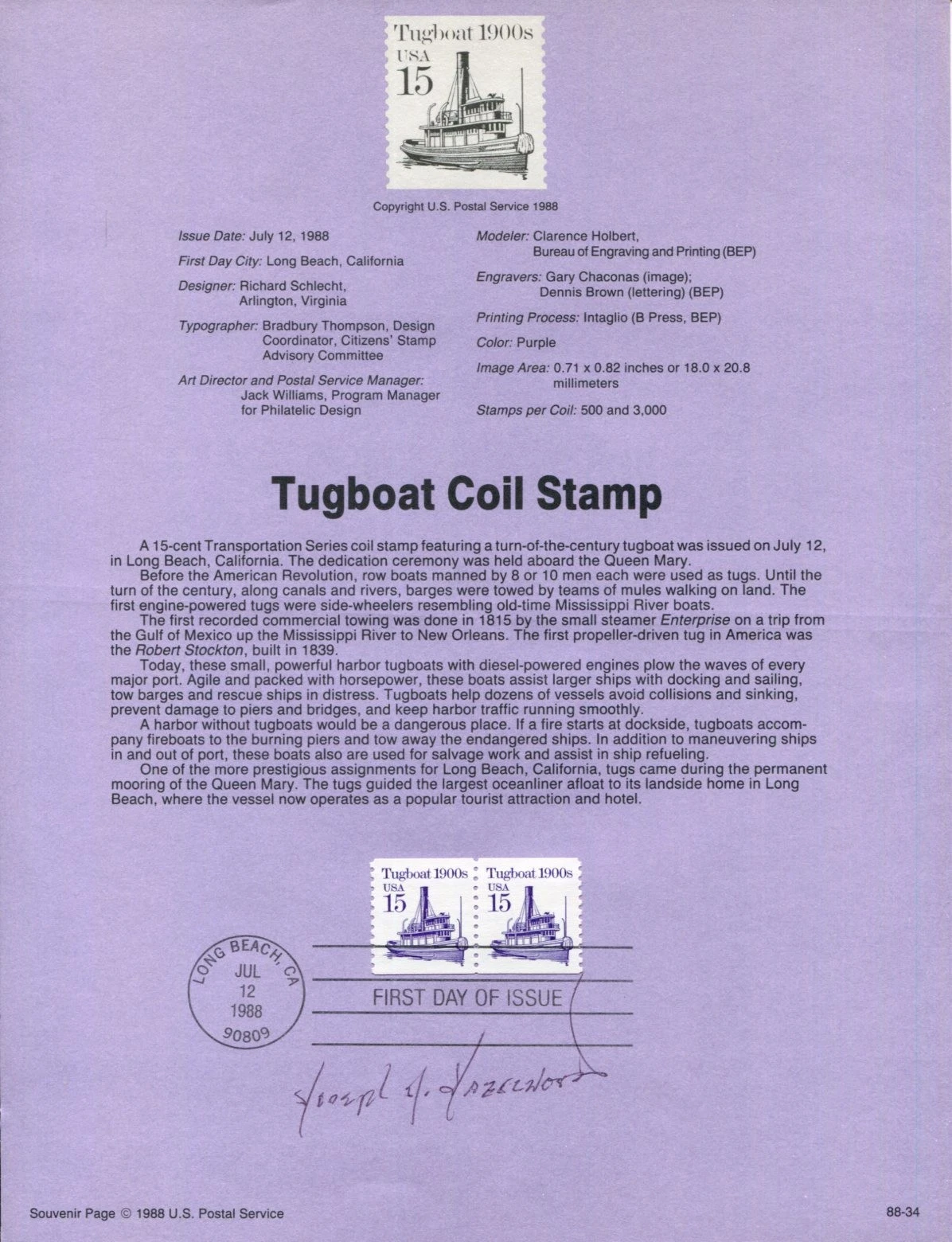 Joseph Hazelwood Captain of Exxon Valdez Oil Spill Signed Autograph FDC Sheet