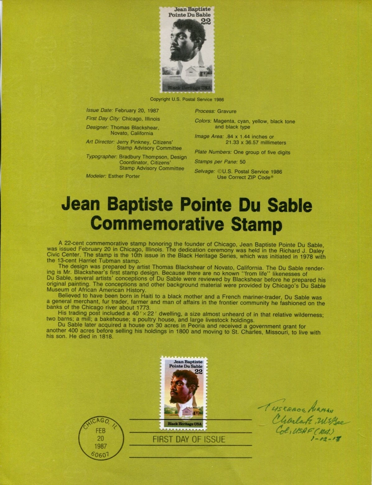 General Charles McGee Tuskegee Airmen WWII War Red Tails Signed Autograph FDC SH