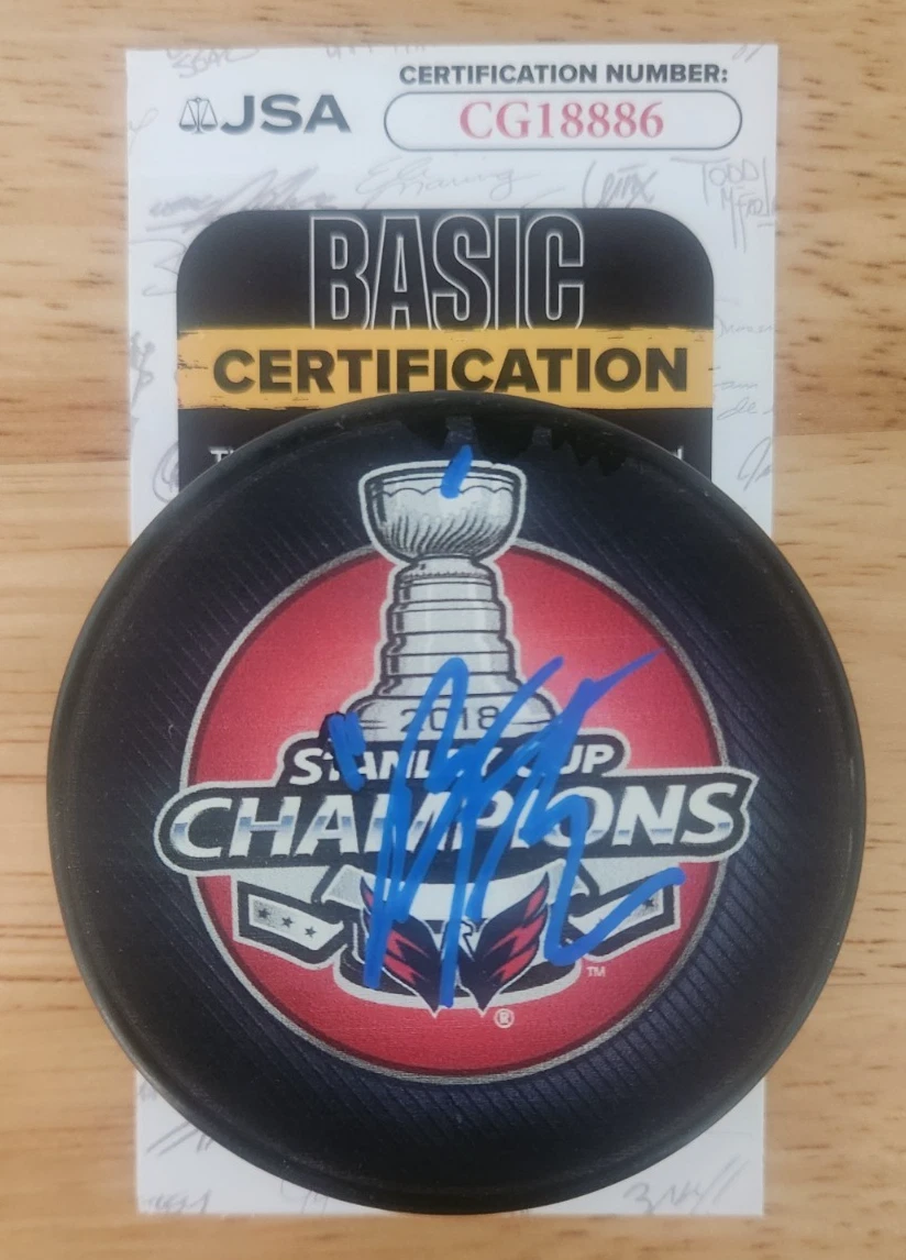 Barry Trotz Signed 2018 Stanley Cup Champions Puck w JSA COA Washington Capitals