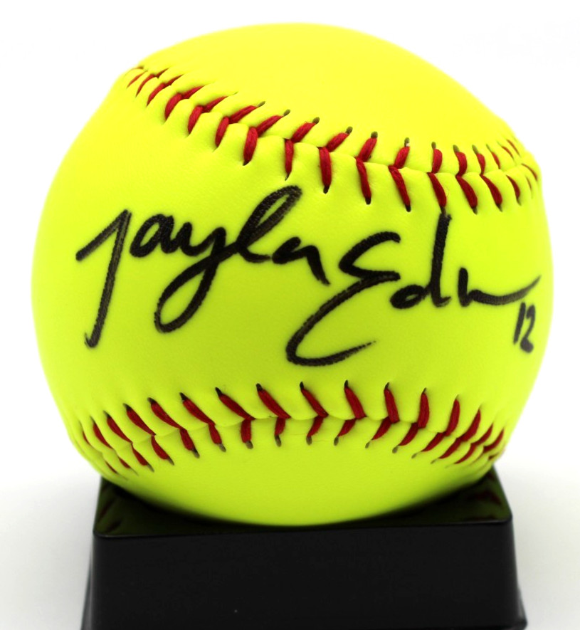 Taylor Edwards Signed Blaze Nebraska AUSL USA Softball w/Beckett BAS COA BT78215
