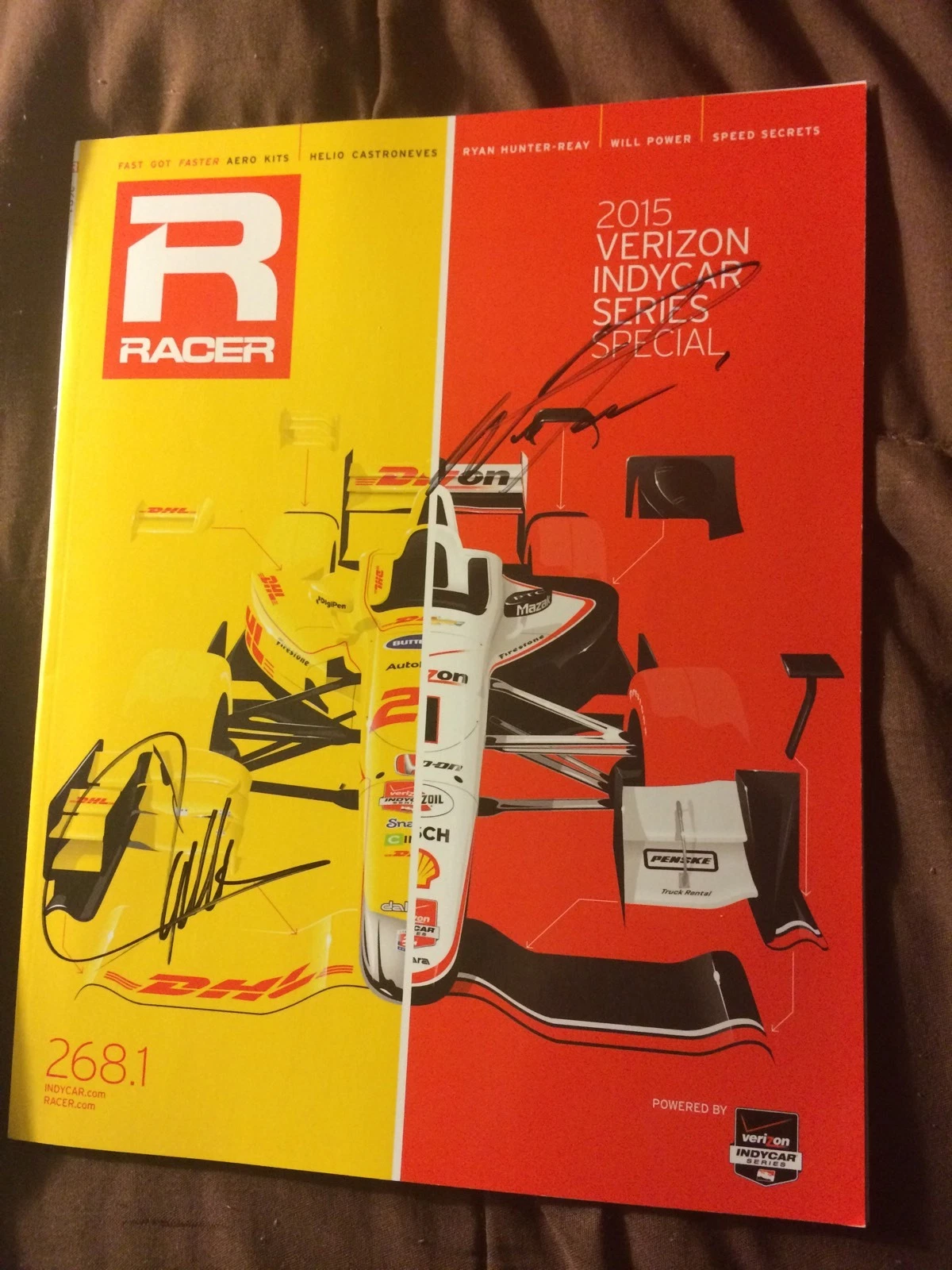 Racer Magazine Indy 500 Signed By Will Power & Ryan Hunter Reay Indianapolis