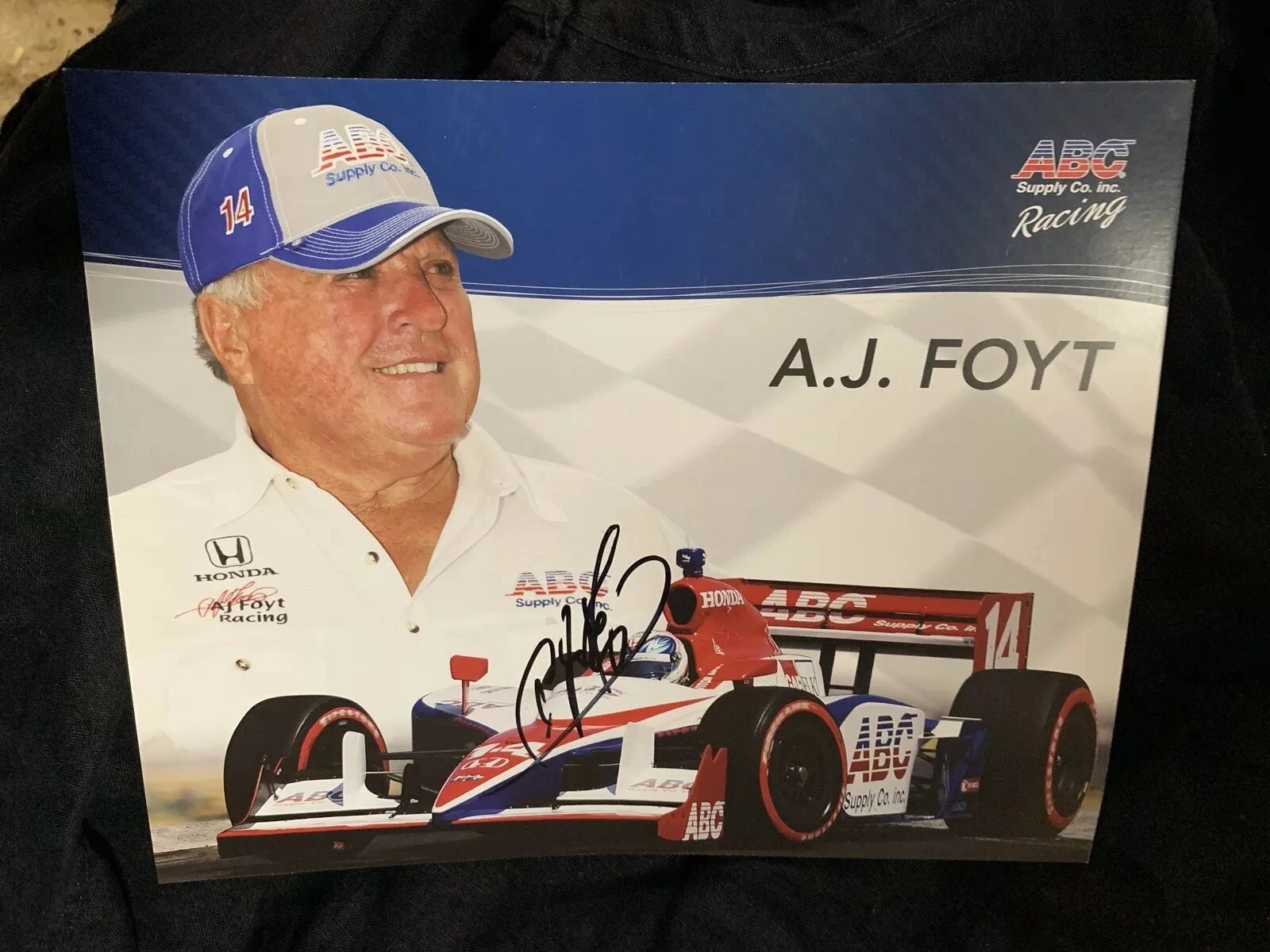 A J Foyt Signed Indianapolis 500 Promo Card Indy Car Autographed