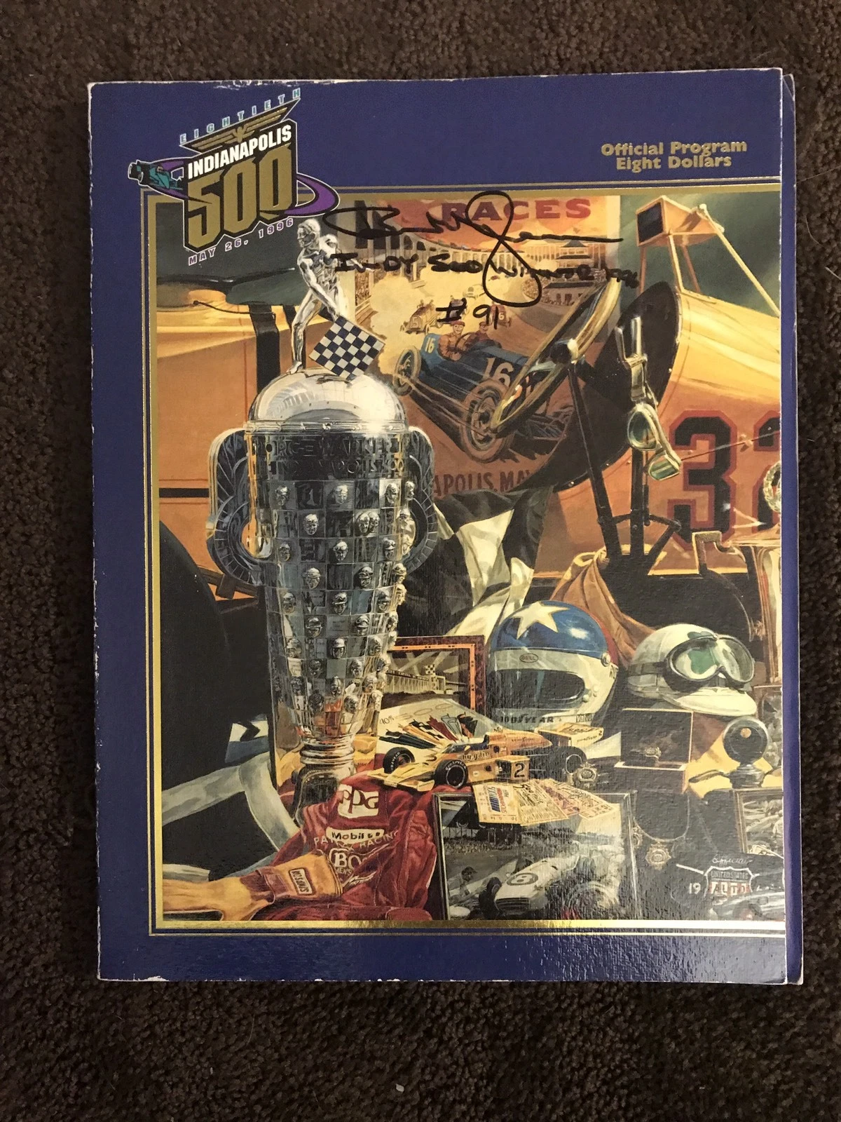 1996 Indy 500 Program Signed By Winner Buddy Lazier Autographed Indianapolis