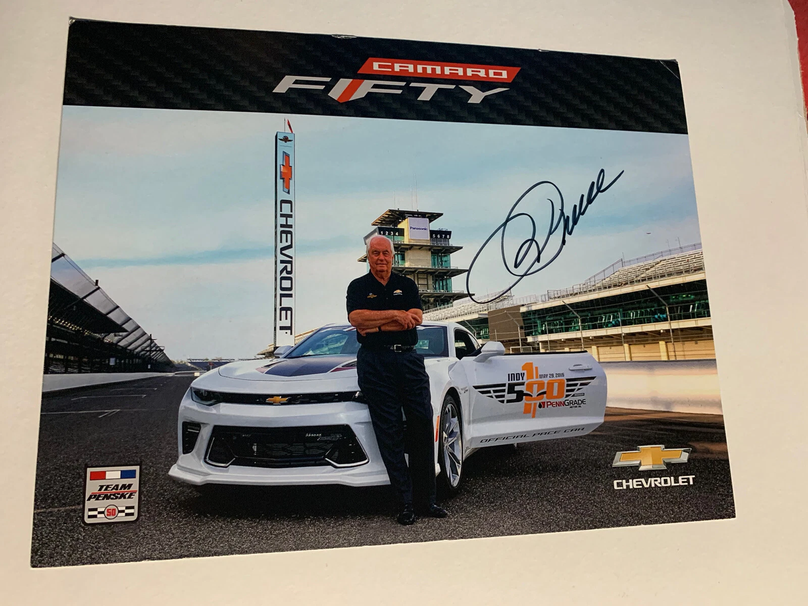 Roger Penske Signed Indianapolis Indy 500 Autographed 2016 Pace Car Card