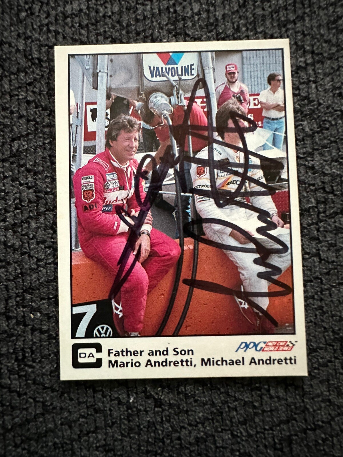 Signed Trading Card Indy 500 Car Mario & Michael Andretti Autographed