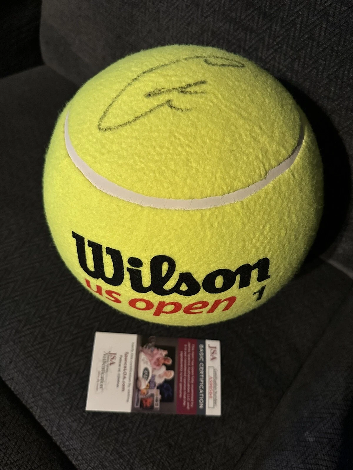 Carlos Alcaraz Signed 9” Jumbo US Open Tennis Ball JSA Authentication COA