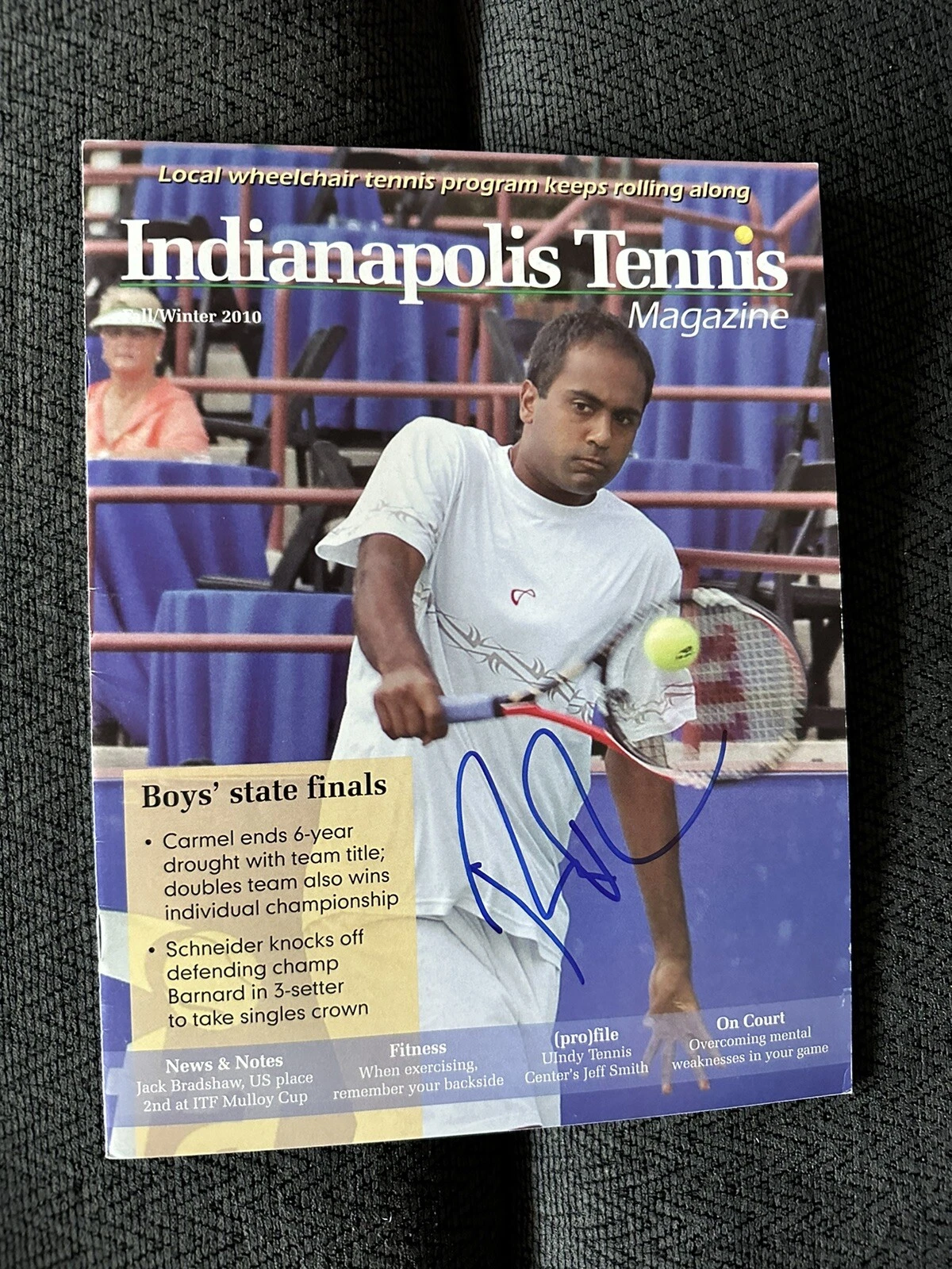 Rajeev Ram Autographed Indianapolis Tennis Magazine Signed Doubles Legend