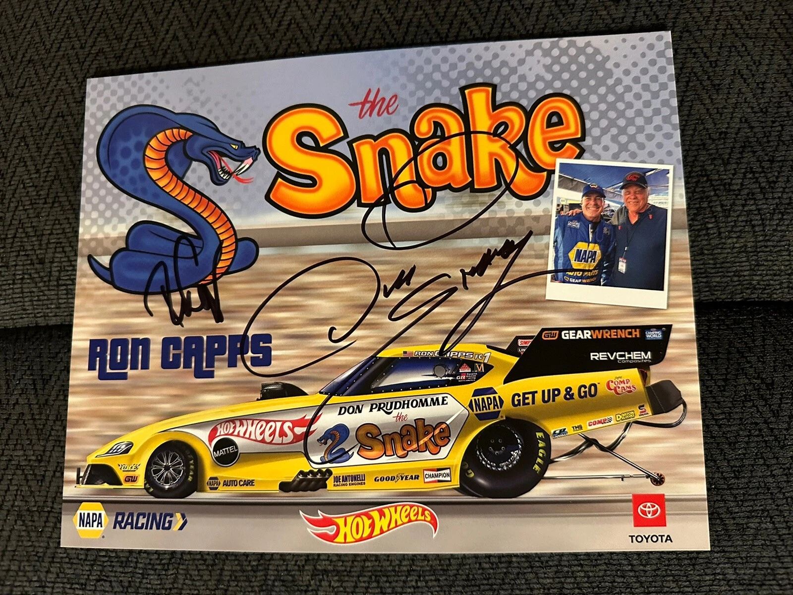 Ron Capps Don The Snake Prudhomme Signed Promo Hero Card Nhra 2023 US Nationals