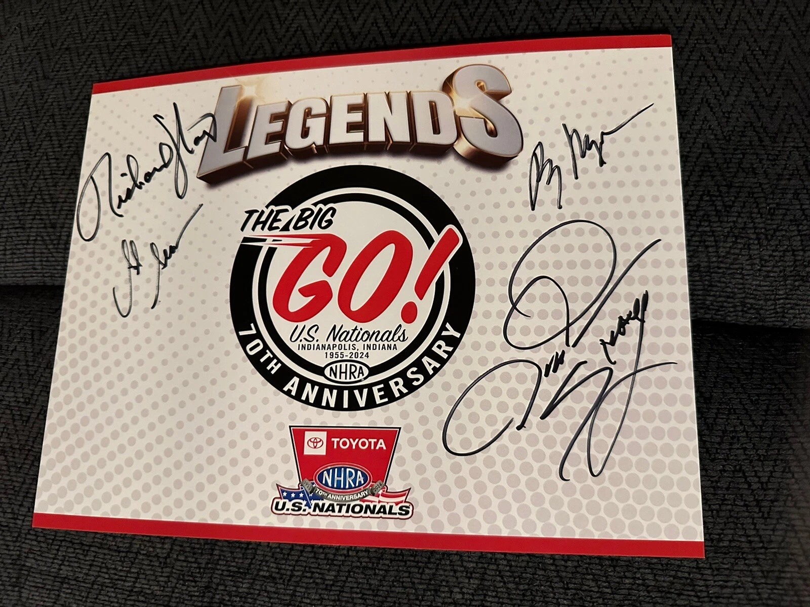 Don The Snake Prudhomme+ 3 Legends Signed Promo Hero Card Nhra 2024 US Nationals